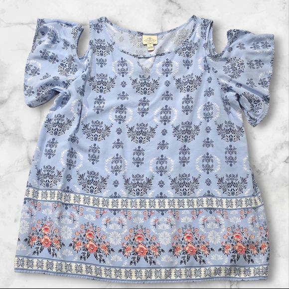 St. John's Bay Tops - St. Johns Bay Floral Woman's Blouse Shirt Top Size Large (L) C92